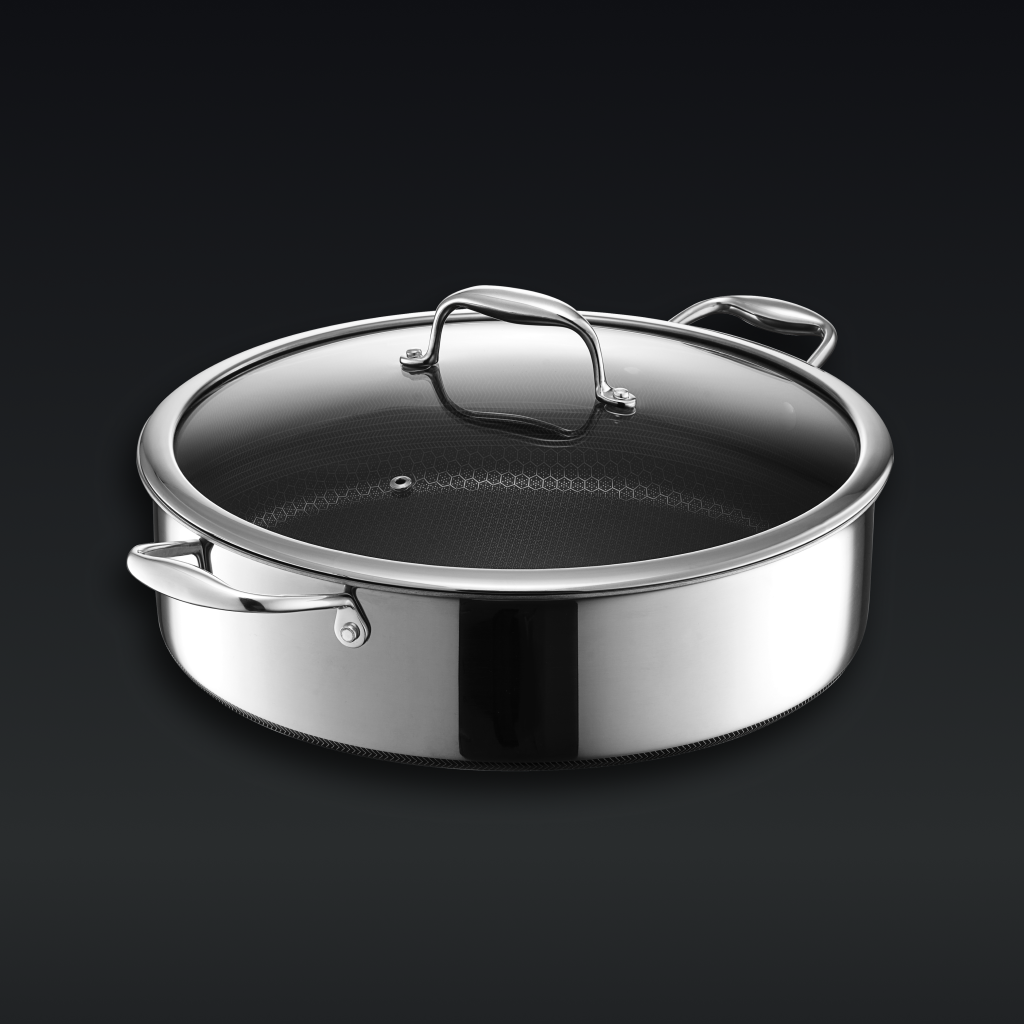 Hybrid Deep Sauté Pan/Chicken Fryer with Lid, 7-Qt